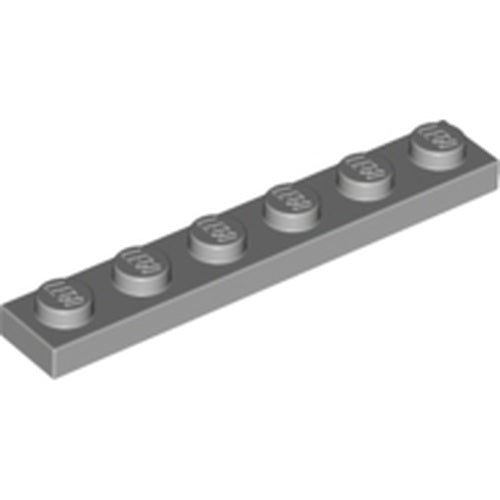 LEGO 3666 Plate 1 x 6 in Light Bluish Gray - Authentic LEGO Part