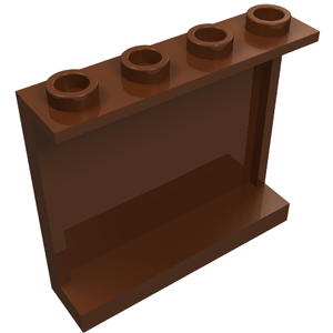 LEGO 60581 Panel 1 x 4 x 3 with Side Supports - Hollow Studs in Reddish Brown - Authentic LEGO Part