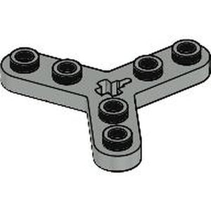 LEGO 32125 Technic, Plate Rotor 3 Blade with Smooth Ends and 6 Studs (Propeller) in Light Gray - Authentic LEGO Part