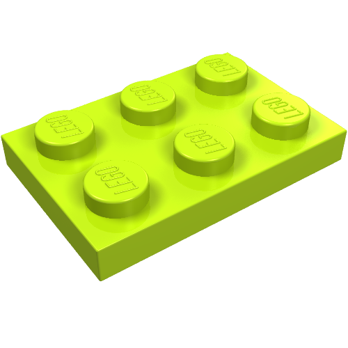 LEGO 3021 Plate 2 x 3 in Lime - Authentic LEGO Part