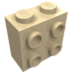 LEGO 22885 Brick, Modified 1 x 2 x 1 2/3 with Studs on Side in Tan - Authentic LEGO Part
