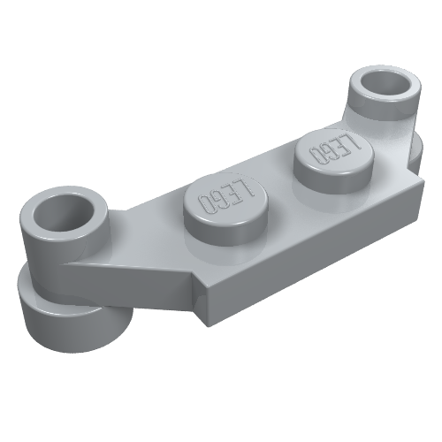 LEGO 4590 Plate, Modified 1 x 4 Offset in Light Bluish Gray - Authentic LEGO Part