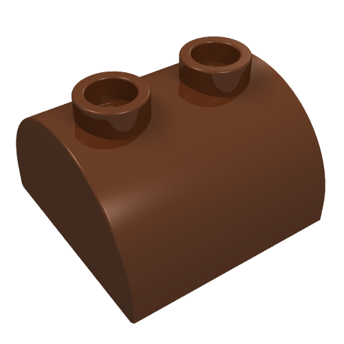 LEGO 30165 Slope, Curved 2 x 2 Double with 2 Hollow Studs in Reddish Brown - Authentic LEGO Part
