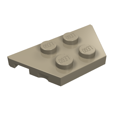 LEGO 51739 Wedge, Plate 2 x 4 in Dark Tan - Authentic LEGO Part