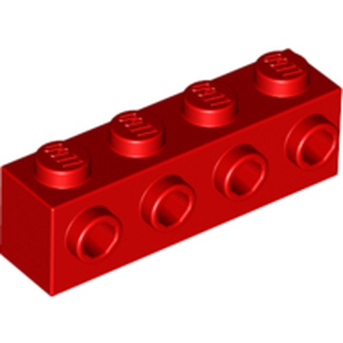 LEGO 30414 Brick, Modified 1 x 4 with Studs on Side in Red - Authentic LEGO Part