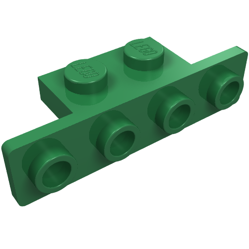 LEGO 2436b Bracket 1 x 2 - 1 x 4 with Rounded Corners in Green - Authentic LEGO Part