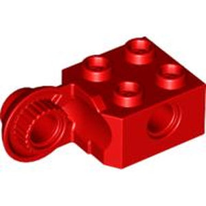 LEGO 48171 Technic, Brick Modified 2 x 2 with Pin Hole and Rotation Joint Ball Half Vertical in Red - Authentic LEGO Part