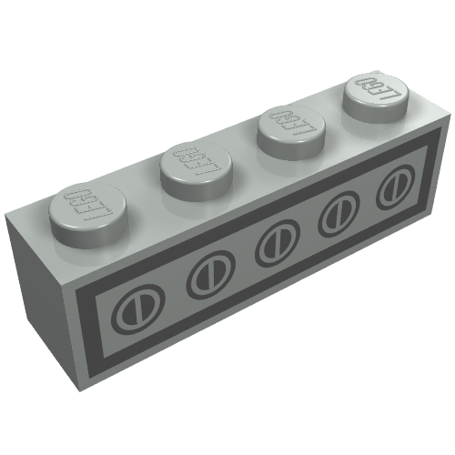 LEGO 3010p41 Brick 1 x 4 with Homemaker Stove Switch Pattern - Main Product Image