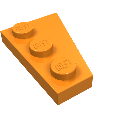 LEGO 43723 Wedge, Plate 3 x 2 Left in Orange - Authentic LEGO Part