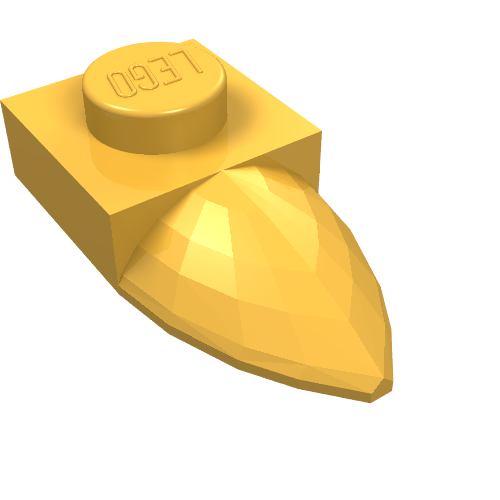LEGO 49668 Plate, Modified 1 x 1 with Tooth Horizontal in Bright Light Orange - Authentic LEGO Part