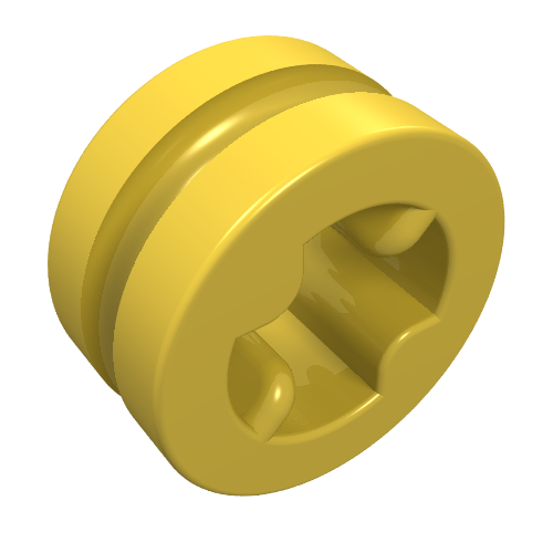 LEGO 4265c Technic Bush 1/2 Smooth in Yellow - Authentic LEGO Part