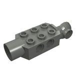 LEGO 47432 Technic, Brick Modified 2 x 3 with Pin Holes, Rotation Joint Ball Half Vertical, and Rotation Joint Socket in Dark Bluish Gray - Authentic LEGO Part