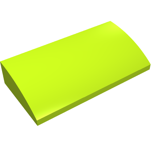 LEGO 88930 Slope, Curved 2 x 4 x 2/3 with Bottom Tubes in Lime - Authentic LEGO Part