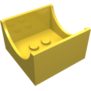 LEGO 4461 Container, Box 4 x 4 x 2 Bottom with Semicircle Cutout Ends - Main Product Image