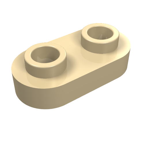 LEGO 35480 Plate, Round 1 x 2 with Open Studs in Tan - Authentic LEGO Part