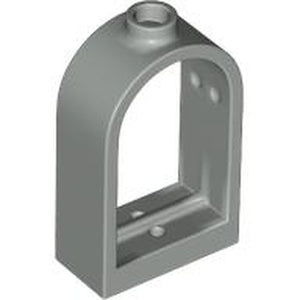 LEGO 30044 Window 1 x 2 x 2 2/3 with Rounded Top in Light Gray - Authentic LEGO Part