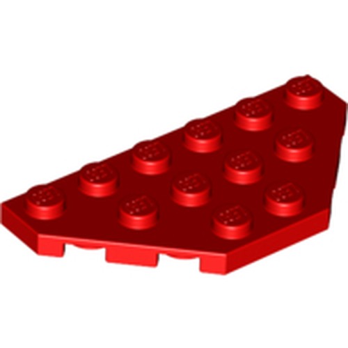 LEGO 2419 Wedge, Plate 3 x 6 Cut Corners in Red - Authentic LEGO Part