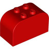 LEGO 4744 Slope, Curved 4 x 2 x 2 Double with 4 Studs in Red - Authentic LEGO Part