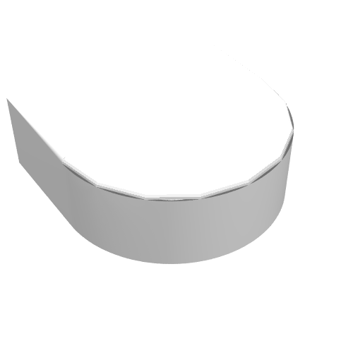 LEGO 24246 Tile, Round 1 x 1 Half Circle Extended in White - Authentic LEGO Part