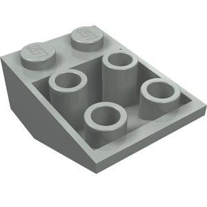 LEGO 3747a Slope, Inverted 33 3 x 2 with Flat Bottom Pin without Connections between Studs in Light Gray - Authentic LEGO Part