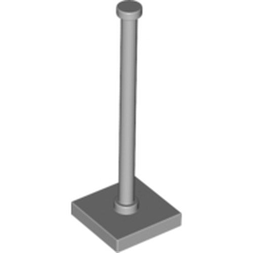 LEGO 30256 Light Bluish Gray Support 2 x 2 x 5 Bar on Tile Base with Solid Stud and Stop Ring in Light Bluish Gray - Authentic LEGO Part