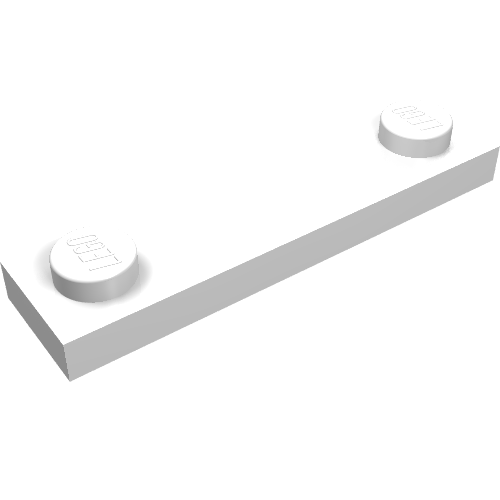 LEGO 41740 Plate, Modified 1 x 4 with 2 Studs with Groove in White - Authentic LEGO Part