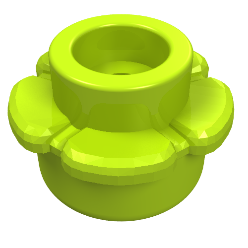 LEGO 24866 Plate, Round 1 x 1 with Flower Edge (5 Petals) in Lime - Authentic LEGO Part