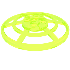 LEGO 4285b Dish 6 x 6 Inverted (Radar) Webbed - Type 2 (Underside Attachment Positions at 90 degrees) in Trans-Neon Green - Authentic LEGO Part