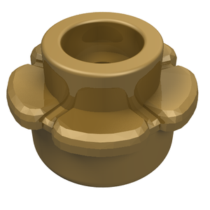 LEGO 24866 Plate, Round 1 x 1 with Flower Edge (5 Petals) in Pearl Gold - Authentic LEGO Part