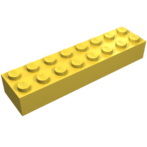 LEGO 3007 Brick 2 x 8 in Yellow - Authentic LEGO Part