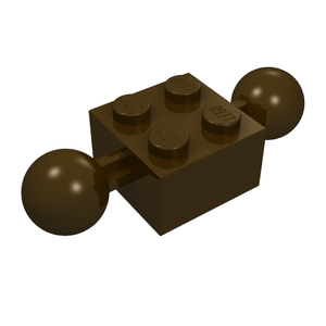 LEGO 57908 Technic, Brick Modified 2 x 2 with 2 Ball Joints in Dark Brown - Authentic LEGO Part