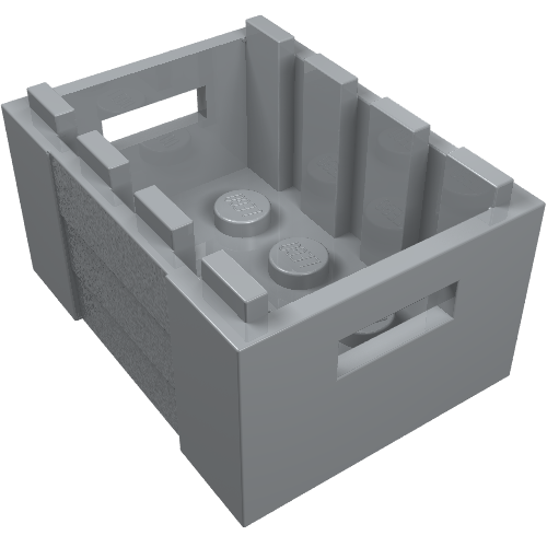 LEGO 30150 Container, Crate 3 x 4 x 1 2/3 with Handholds in Light Bluish Gray - Authentic LEGO Part