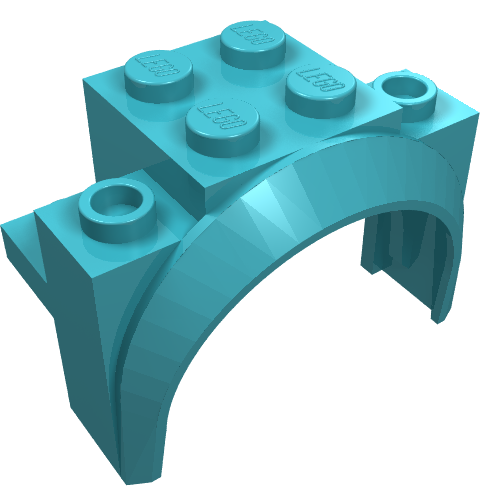 LEGO 18974 Vehicle, Mudguard 4 x 2 1/2 x 2 1/3 with Arch Round in Medium Azure - Authentic LEGO Part