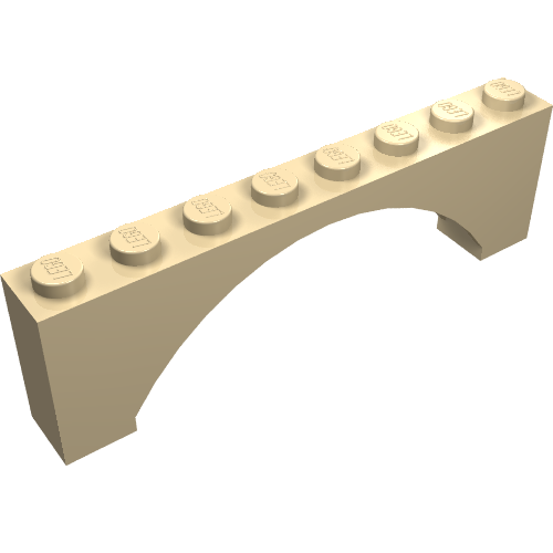 LEGO 16577 Arch 1 x 8 x 2 Raised in Tan - Authentic LEGO Part