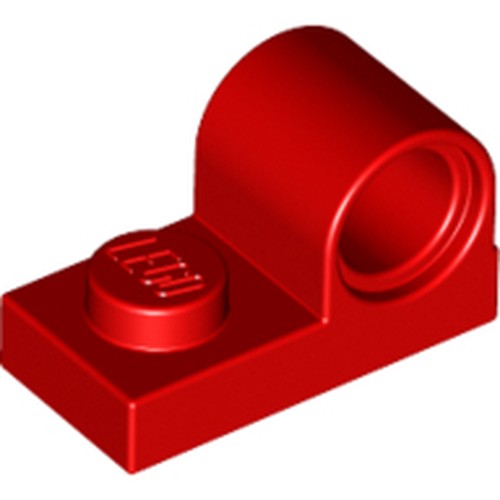 LEGO 11458 Plate, Modified 1 x 2 with Pin Hole on Top in Red - Authentic LEGO Part