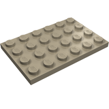LEGO 3032 Plate 4 x 6 in Dark Tan - Authentic LEGO Part