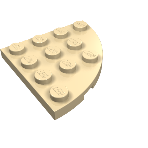 LEGO 30565 Plate, Round Corner 4 x 4 in Tan - Authentic LEGO Part