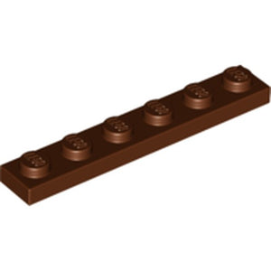 LEGO 3666 Plate 1 x 6 in Reddish Brown - Authentic LEGO Part