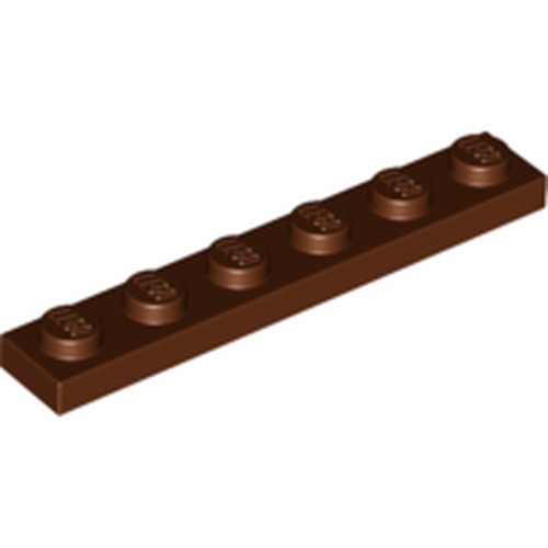 LEGO 3666 Plate 1 x 6 in Reddish Brown - Authentic LEGO Part