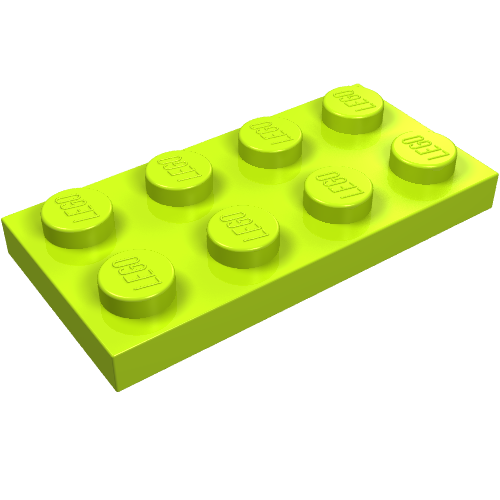 LEGO 3020 Plate 2 x 4 in Lime - Authentic LEGO Part