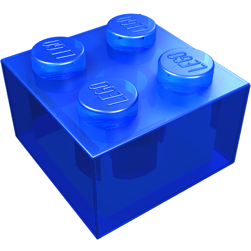 LEGO 3003 Brick 2 x 2 in Trans-Dark Blue - Authentic LEGO Part