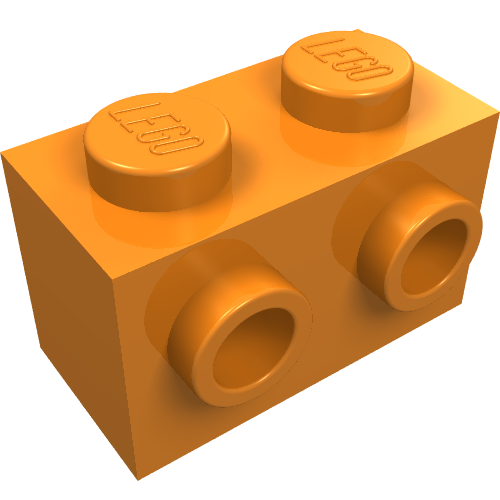 LEGO 11211 Brick Special 1 x 2 with 2 Studs on 1 Side in Orange - Authentic LEGO Part