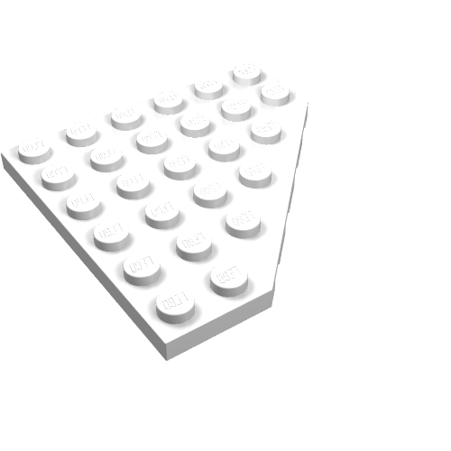 LEGO 6106 Wedge, Plate 6 x 6 Cut Corner in White - Authentic LEGO Part