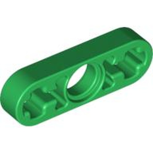 LEGO 6632 Technic, Liftarm Thin 1 x 3 - Axle Holes in Green - Authentic LEGO Part