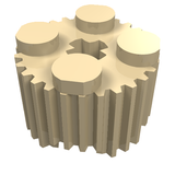LEGO 92947 Brick, Round 2 x 2 with Axle Hole and Grille / Fluted Profile in Tan - Authentic LEGO Part