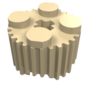 LEGO 92947 Brick, Round 2 x 2 with Axle Hole and Grille / Fluted Profile in Tan - Authentic LEGO Part
