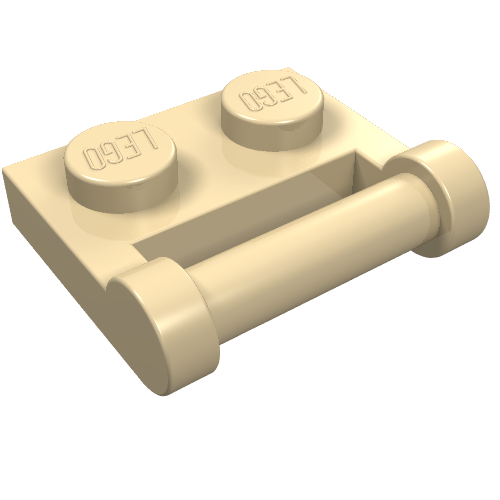 LEGO 48336 Plate, Modified 1 x 2 with Bar Handle on Side - Closed Ends in Tan - Authentic LEGO Part