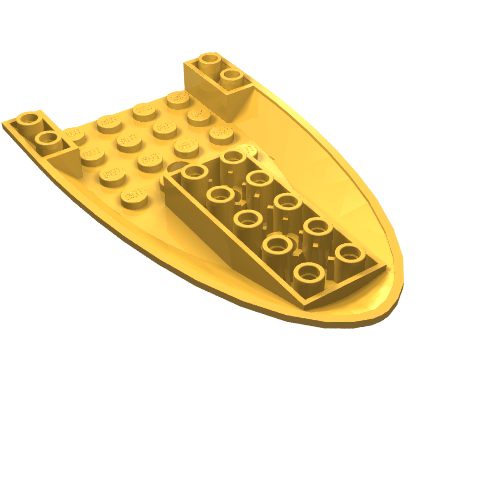 LEGO 87611 Aircraft Fuselage Forward Bottom Curved 6 x 10 with 3 Holes in Bright Light Orange - Authentic LEGO Part