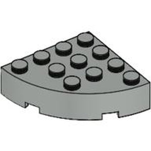 LEGO 2577 Brick, Round Corner 4 x 4 Full Brick in Light Gray - Authentic LEGO Part