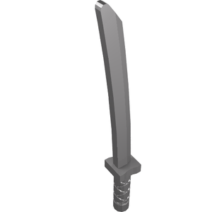 LEGO 21459 Minifigure, Weapon Sword, Shamshir / Katana (Square Guard) with Capped Pommel and Holes in Crossguard and Blade in Flat Silver - Authentic LEGO Part